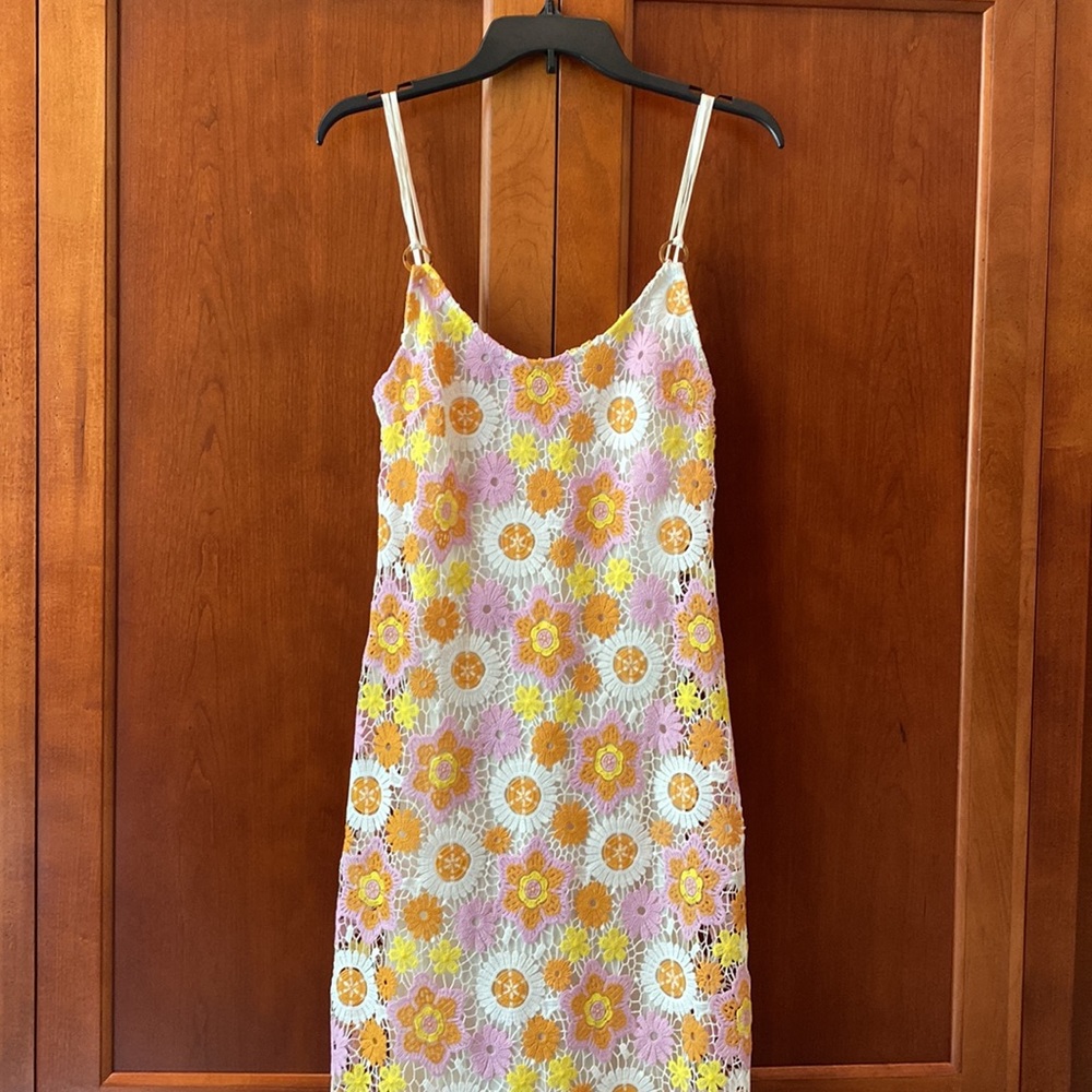NWT Zara Floral Crochet Dress